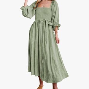 Womens Summer Half Ruffle Lantern Sleeve Dress with Belt Ladies Multi Wear